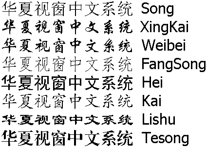 Beispiele f r chinesische Fonts Traditional Chinese oben 