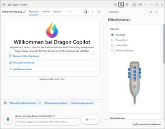 Dragon Copilot Einstellung der Mikrofontastenbelegung