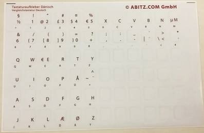 Tastaturaufkleber Dänisch